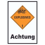 thumbnail of Schild Explosionsgefahr Achtung Explosives hochkant A3 (297x420mm)