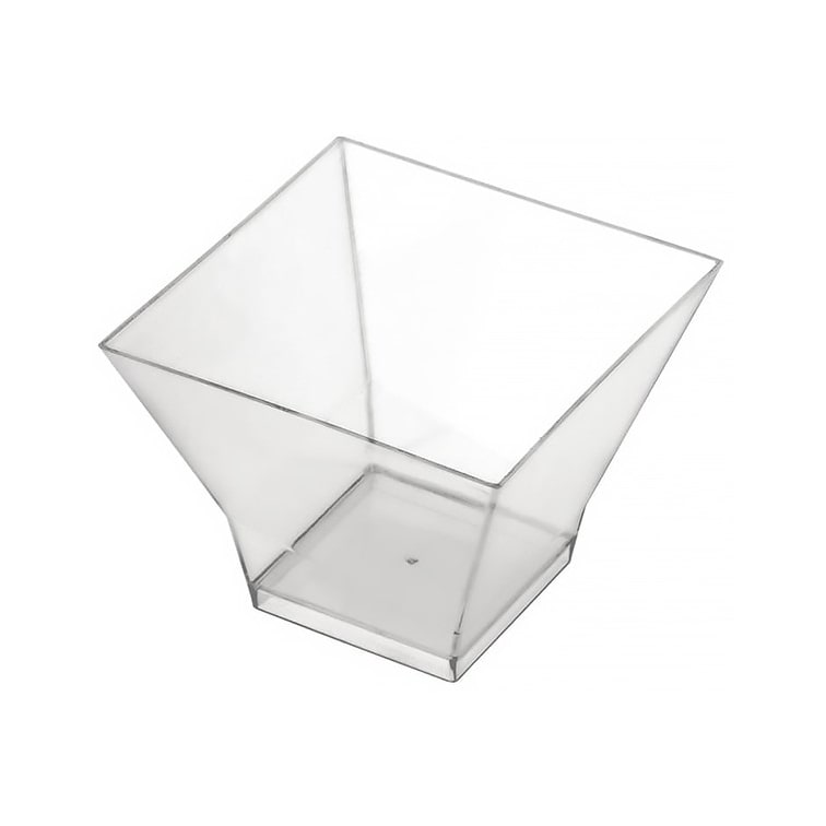 MONOUSO - Mehrweg Schüssel aus PS "Pagode Medium" Transp. 200ml 8x8cm (12 Stück)