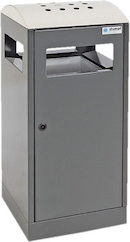 PROREGAL® Mülleimer Kombiascher Schloss und Blenden 60L 98x48,5x26,5cm Stahl Anthrazit, Abfalleimer, Abfallbehälter