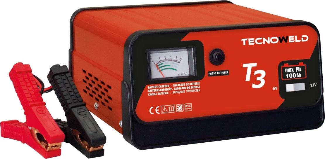 Caricabatterie 12V Batteria fino a 100 Ah-Protezione termica e inversione di polarità TEC 3 TECNOWELD