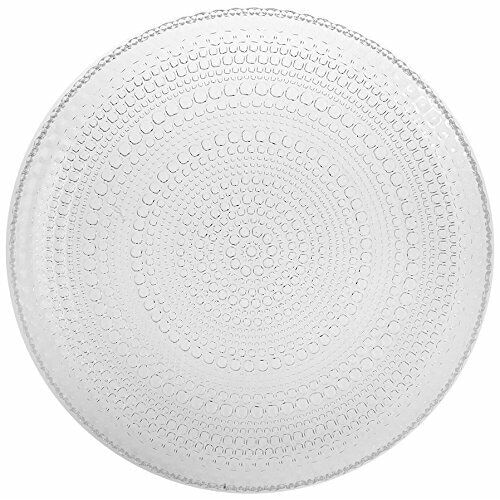 H&H Confezione 6 Piatti Piani Venere Vetro, Trasparente, Cm 28