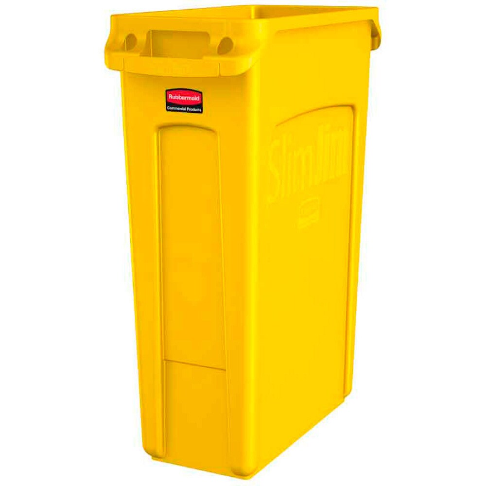 Rubbermaid Slim Jim Mülleimer mit Belüftungskanälen | 87 Liter, HxBxT 76,2x28x56cm | Gelb von PROREGAL