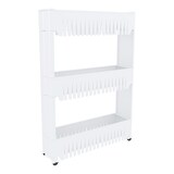 thumbnail of Carrello Da Cucina Salvaspazio Carrellino Portaoggetti Con Rotelle Ruote 3 Ripiani Dispensa Bagno Fino a 2.5 Kg Per Ripiano 72 x 12,5 x 54 cm Bianco