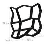 thumbnail of Relaxdays Gehwegform 2er Set, DIY Gestaltung von Gartenwegen, zum Selbstgießen, HxBxT: 4x32x32 cm, Kunststoff, schwarz