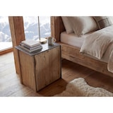thumbnail of Beistelltisch HWC-L76, Kommode Nachttisch Schrank, Industrial Massiv-Holz MVG 60x50x40cm, natur mit Metall-Optik