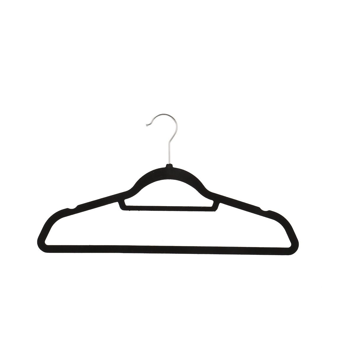 Tarrington House Beflockte Kleiderbügel, Kunststoff/Nylon/Metall, 44 x 24 x 0.6 cm, 10 Stück, schwarz