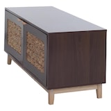 thumbnail of Sitzbank HWC-P54, Garderoben-Bank Schuhregal Schuhablage, MDF Melamin Wasserhyazinthefront 45x100x42cm ~ Walnuss-Optik