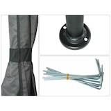 thumbnail of Pergola HWC-J63, Garten Pavillon Terrassenüberdachung mit Seitenwand 3x3m ~ anthrazit