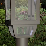 thumbnail of Outsunny farola solar luz solar de exterior con panel solar encendido y apagado automático IP44 para terraza patio 15x15x127 cm negro