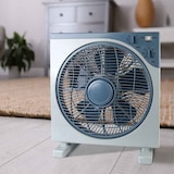 thumbnail of Tischventilator Ø30cm 50W 3 Geschwindigkeiten Grau/Blau Box Raydan Home