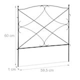 thumbnail of Relaxdays Beetzaun, HxB: je 60 x 59,5 cm, Garten Beeteinfassung zum Stecken, 6 dekorative Zaunelemente, Metall, schwarz