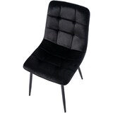 thumbnail of Décoshop26 - Chaise de salle à manger x1 coutures décoratives carrées en tissu velours noir et métal noir 10_0002128