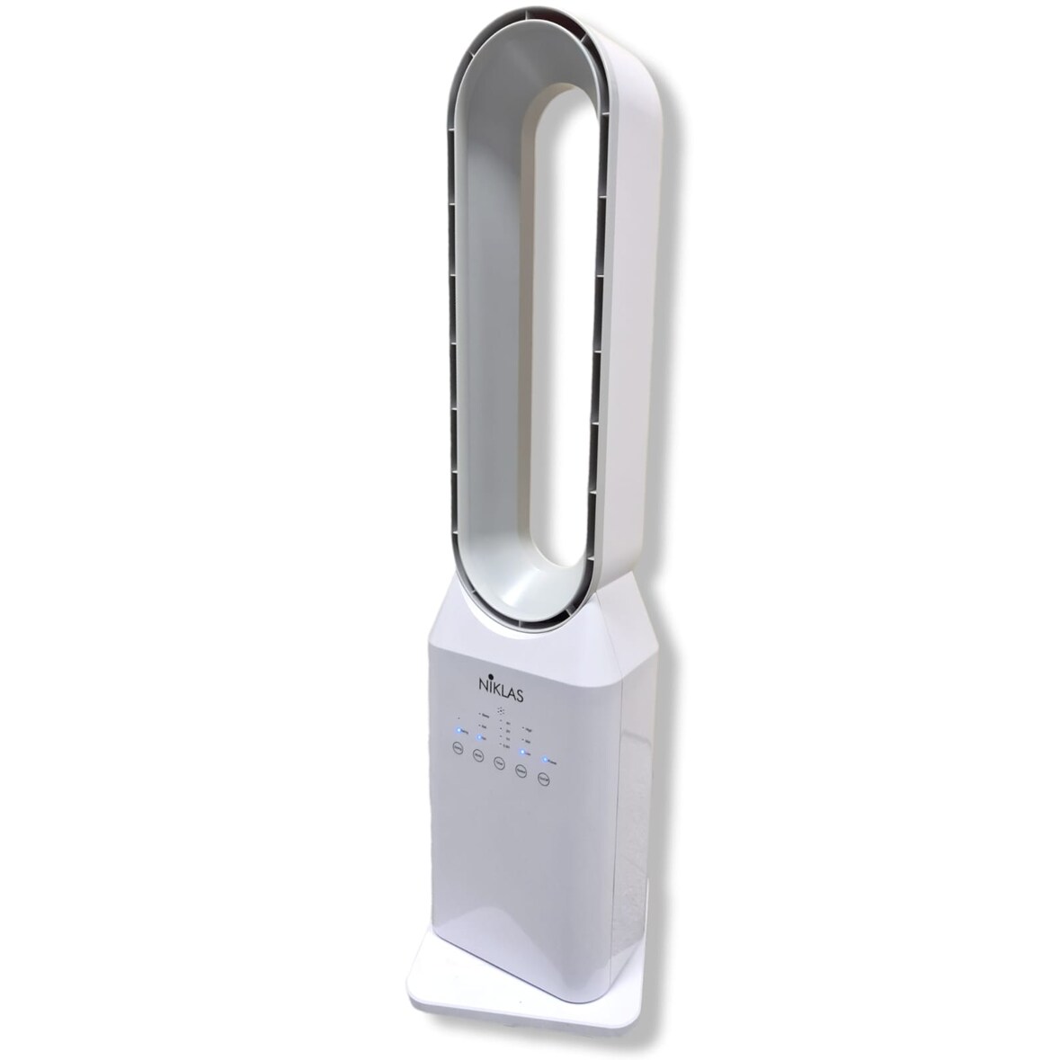 Ventilador de controle remoto de 50W - Ventilador sem lâmina de coluna de 3 velocidades com design de temporizador de 7h Branco NIKLAS