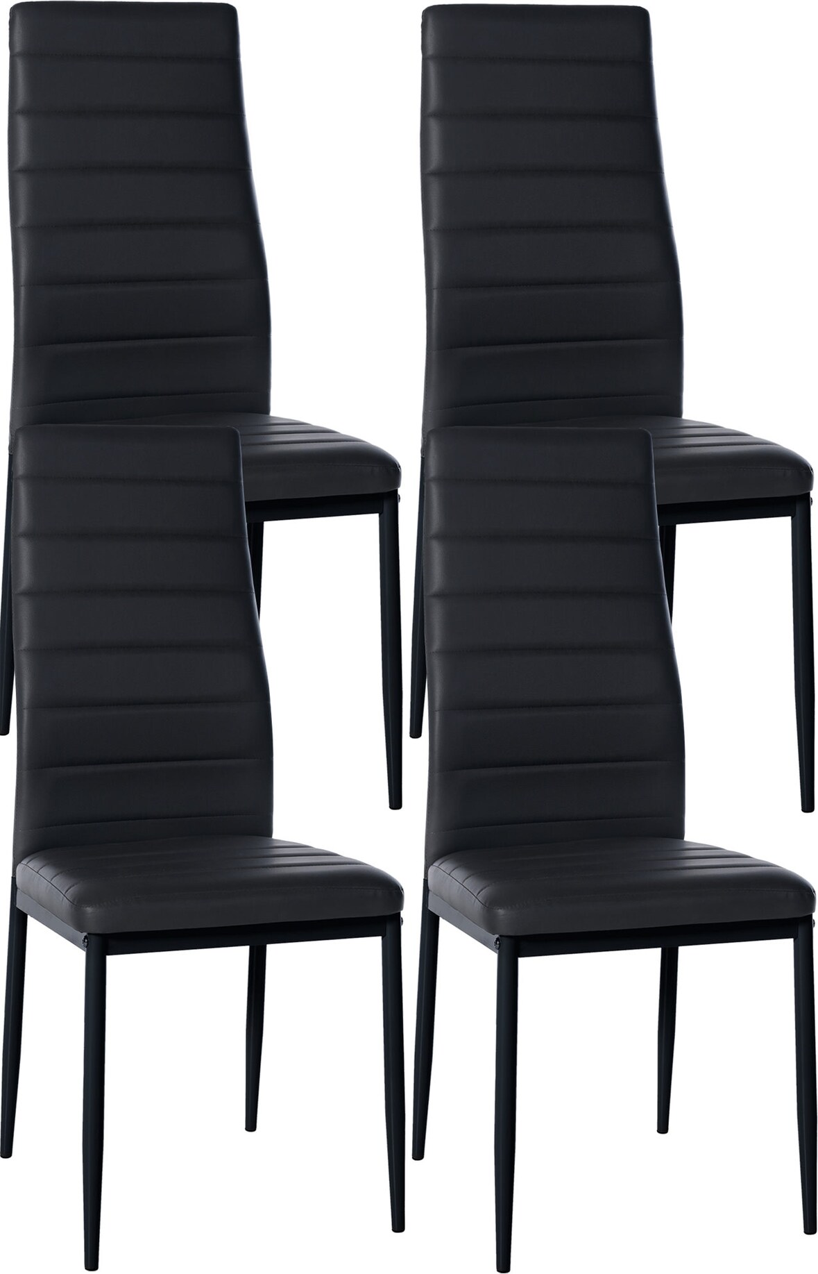 CHEFGASTRO 4er Set Esszimmerstuhl VANCOUVER Kunstleder HxBxT 99x41,5x40cm Schwarz Küchenstuhl