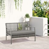 thumbnail of Outsunny Sofá de Ratán Estructura de Aluminio Dos Plazas con Cojín Desmontable Sillón Mueble de Jardín 118x75x79cm Gris