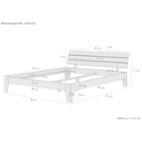 thumbnail of Weißes modernes Doppelbett 160x200 Bettgestell Holzbett Massivholz Kiefer Weiß V-60.54-16W Rollrost inkl.