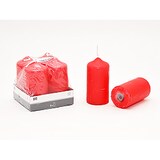thumbnail of 4er Stumpenkerzen 8 x 4 cm , ROT