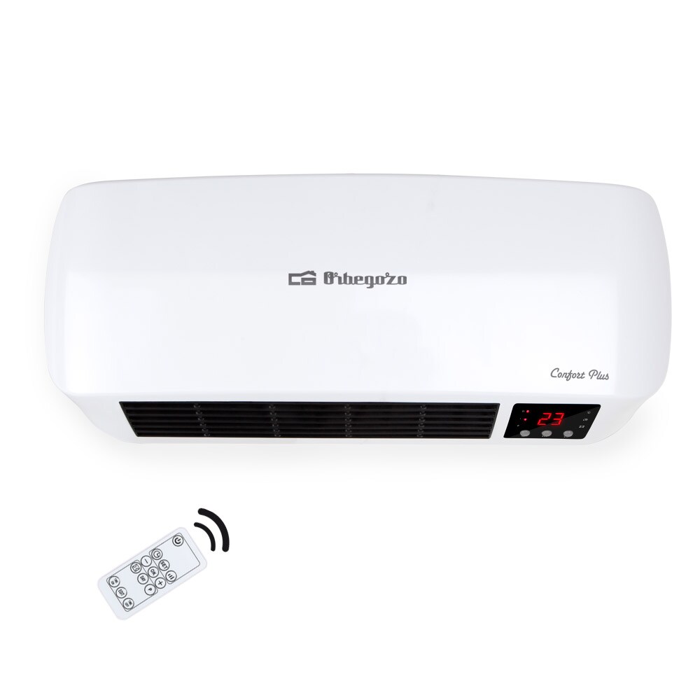 Orbegozo calefactor de pared split SP 6000, IP 22, 2 niveles de calor, programable, termostato digital, modo ventilador, 2000 W