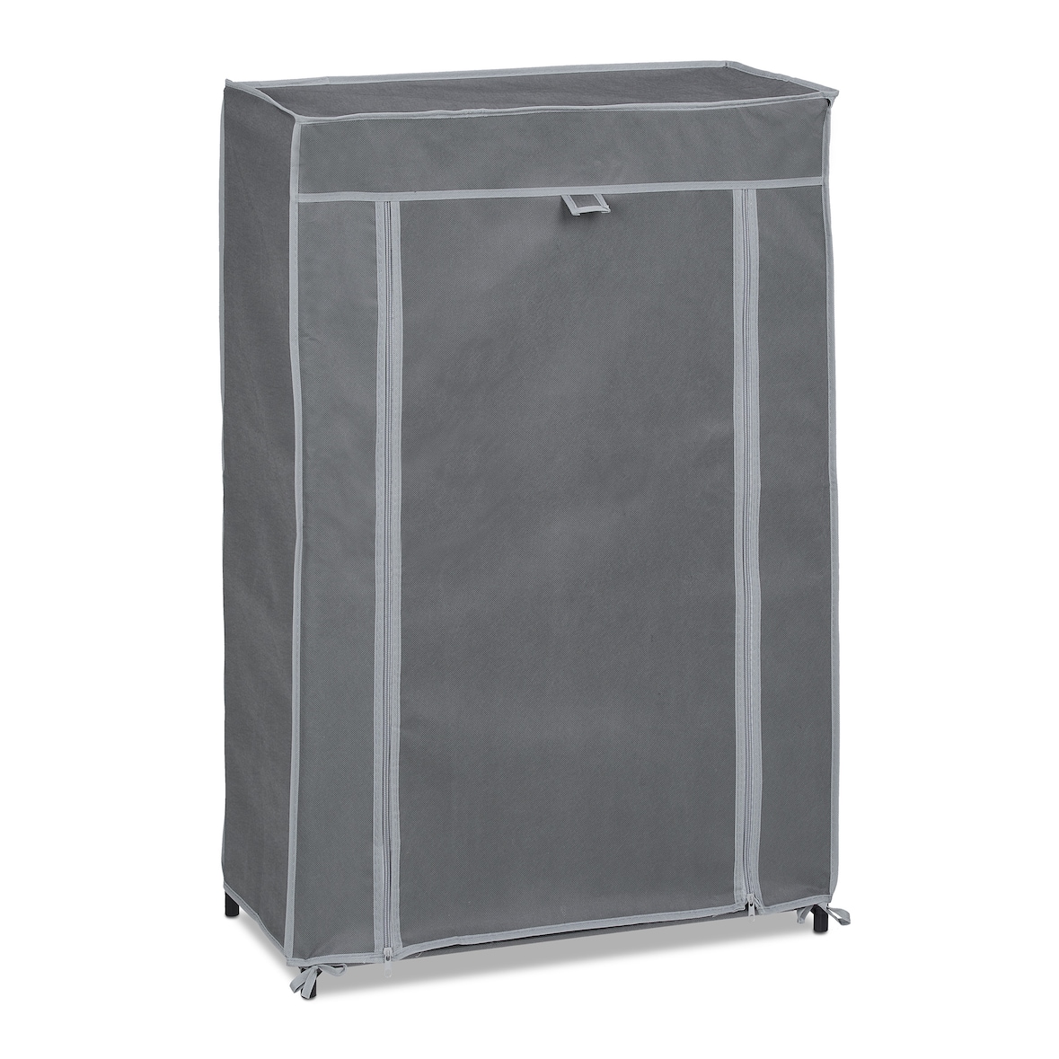 Relaxdays Schuhschrank Stoff, 5 Fächer, 15 Paar Schuhe, abnehmbarer Bezug, Schuhregal, HxBxT: 90 x 60 x 30 cm, anthrazit