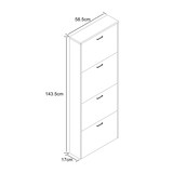 thumbnail of VCM Schuhschrank Sulos Weiß H. 144 x B. 59 x T. 17 cm