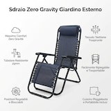 thumbnail of HEMAX, Sdraio Zero Gravity Relax in Textilene, 112x65 cm, Poltrona da Giardino Ergonomica, blu