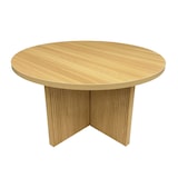 thumbnail of Ronde Scandinavische salontafel van 80 cm met licht houteffect
