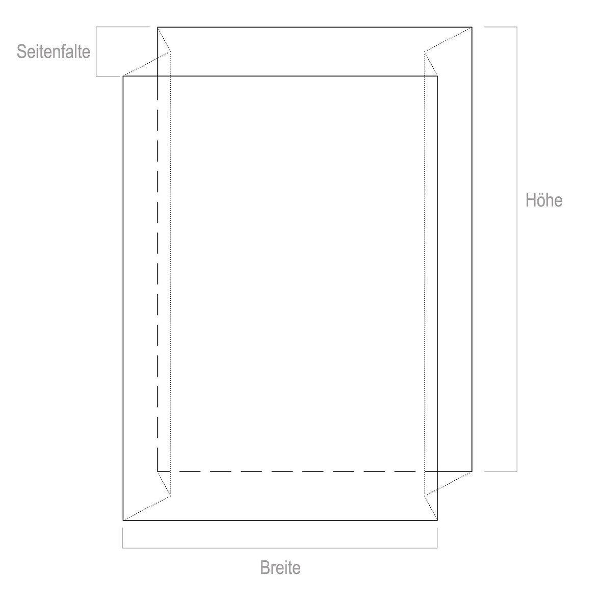 10x Seitenfaltensack  700+600x1500mm (500 Liter) LDPE transparent trüb 50 my