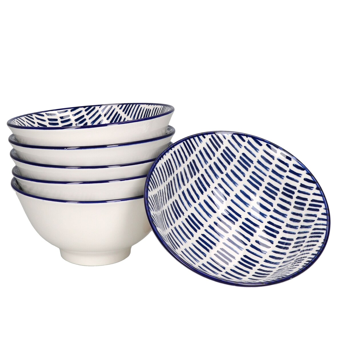 6er Set Müslischale Jail Blau Weiß - 89987
