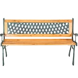 thumbnail of tectake Banco para jardín de madera y hierro fundido TAMARA 128x51x73cm  marrón - 401423