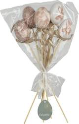 thumbnail of 6 Osterstecker Osterei 30cm bruchfester Blumenstecker am Stab mit Tiermotiv und Muster Pflanzstecker Dekostecker Osterdeko Frühlingsdeko Weiß Rosa