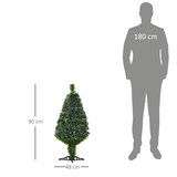 thumbnail of HOMCOM Árvore de Natal Artificial 90cm com 90 Ramos de PVC Fibra Óptica 4 Cores Suporte Decoração de Natal para Interiores Φ48x90cm Verde