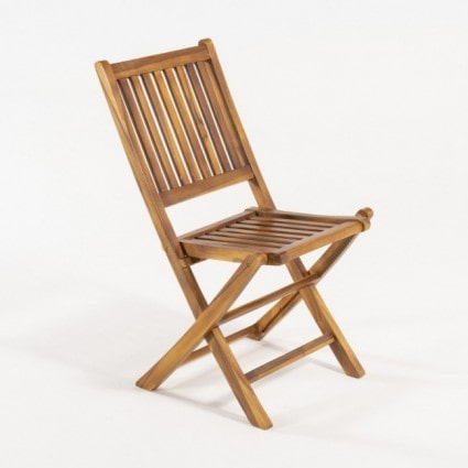 Cadeira dobrável para jardim de madeira de teca