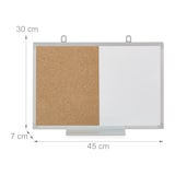 thumbnail of Relaxdays Kombitafel 2 in 1, Kork Pinnwand & Magnettafel, Aluminiumrahmen, Kombiboard mit Ablage, 30 x 45 cm, weiß/natur
