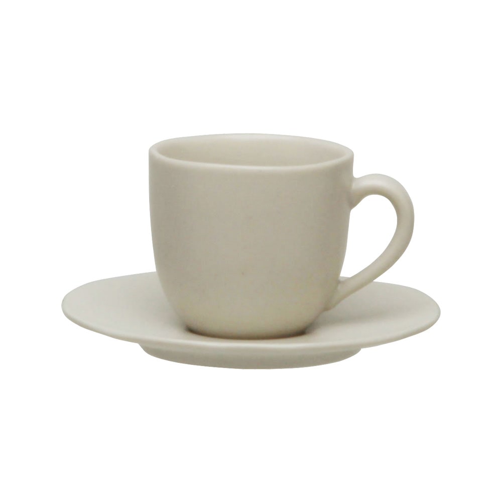 Avet Juego de 6 tazas de café con plato, de 120ml HMCOBBLE-41.