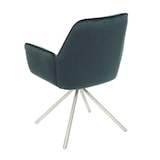 thumbnail of Esszimmerstuhl HWC-G67, Küchenstuhl Stuhl mit Armlehne, drehbar Auto-Position, Samt FSC® ~ grün, Edelstahl