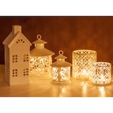 thumbnail of Excelsa lanterna Nordic Christmas ferro 12x12x19 cm bianco