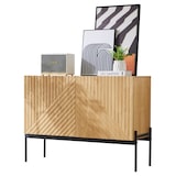thumbnail of Sideboard 100x40x75 cm 2 Türen Metallbeine moderne Kommode Wohnzimmer Flur Esszimmer Naturholz Design Aufbewahrung