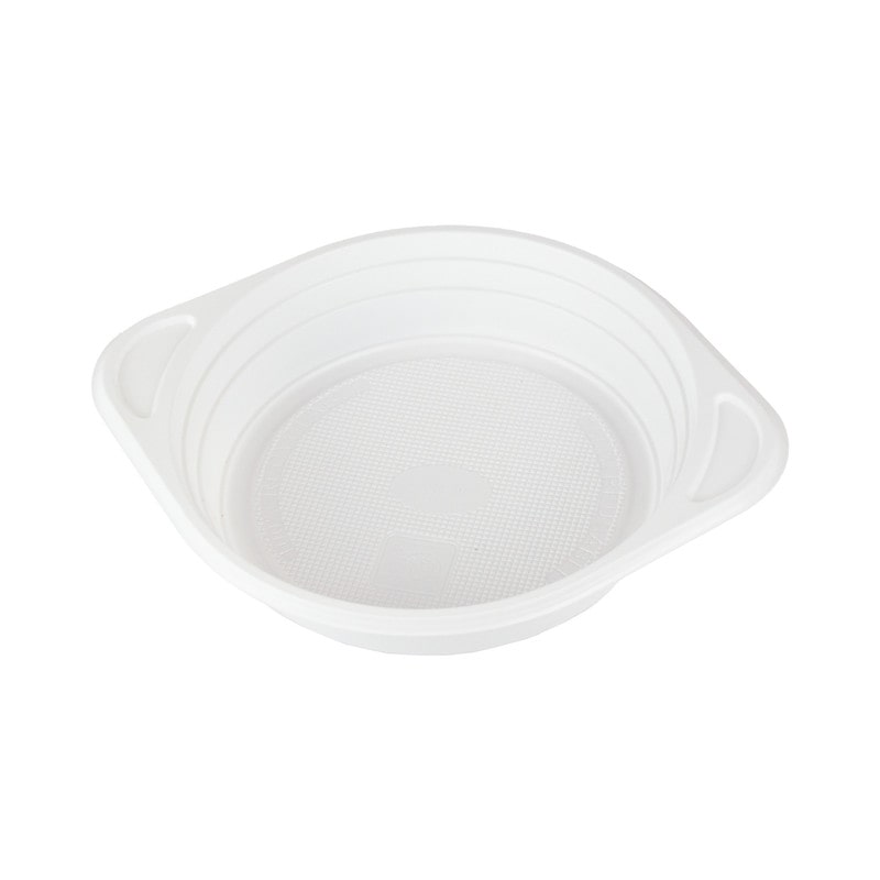 DayBays 500 Stk. Suppenterrine 350 cc. 150x200x33 mm PP Weiß rund mit Ohren