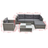thumbnail of vidaXL 6-tlg. Garten-Lounge-Set mit Auflagen Poly Rattan Grau