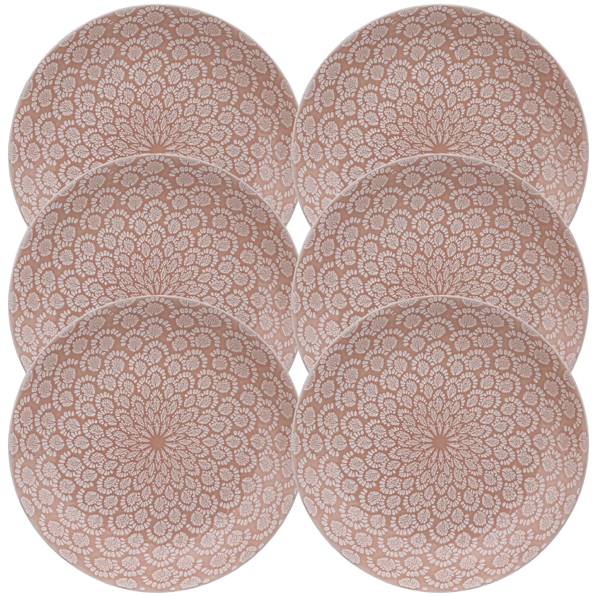 Secret de Gourmet - Set van 6 roze borden van 26 cm