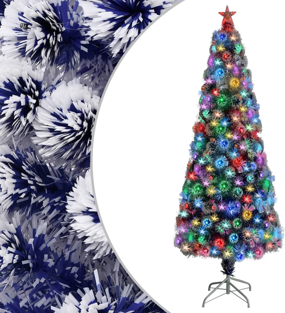 vidaXL Künstlicher Weihnachtsbaum mit Beleuchtung 240 cm Glasfaser