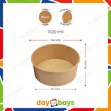 thumbnail of DayBays 25 Stk. Salatschalen 1100 ml Salatbox Kombi 184x161x56 mm mit Deckel Kraft Braun Rund