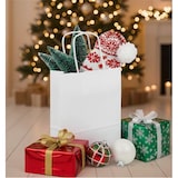 thumbnail of MONOUSO - Bolsa Papel Kraft Blanca con Asas 90g/m² 18+8x24cm (250 Uds)