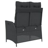 thumbnail of vidaXL Gartenbank Verstellbar mit Kissen Schwarz Poly Rattan