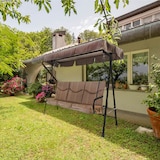 thumbnail of Columpio de jardín Madagascar de 3 plazas - 184 x 120 x 160 cm - Estructura marrón