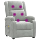 thumbnail of vidaXL Massagesessel Elektrisch Hellgrau Samt
