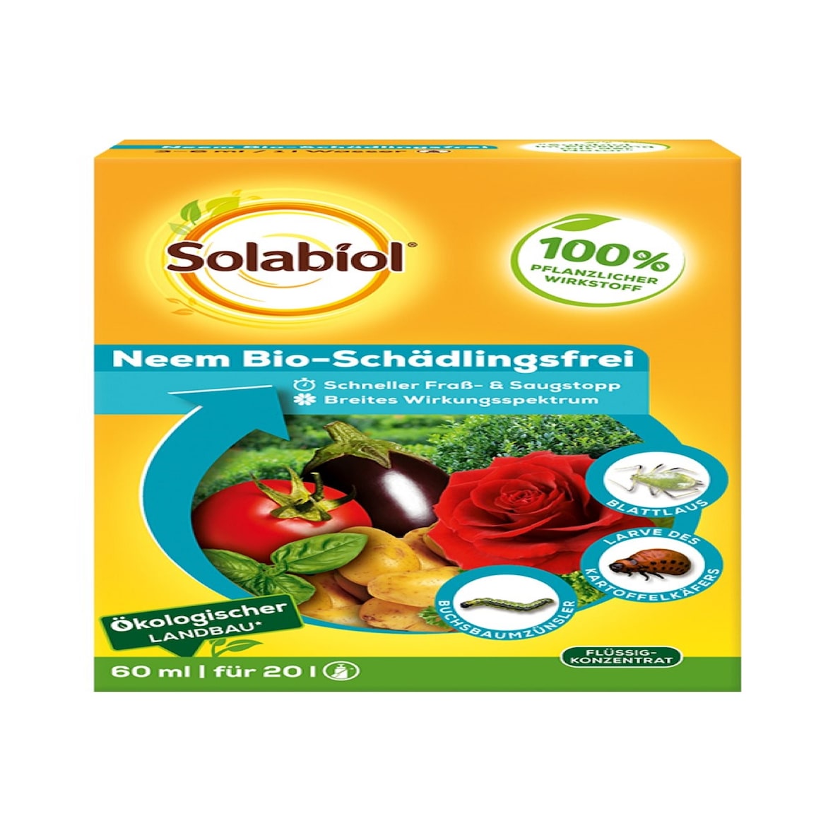 Solabiol Schädlingsfrei Neem Bio 60ml auch für den ökologischen Landbau