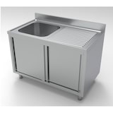 thumbnail of Plonge inox à gauche 2 portes couliss. - Combisteel