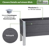 thumbnail of Hochbeet 98 x 40 x 59 cm 100 Liter Holzoptik robust witterungsbeständig grau