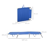 thumbnail of Outsunny tumbona plegable tumbona de jardín con respaldo ajustable en 5 posiciones carga 120 kg para terraza piscina playa 187x55x24 cm